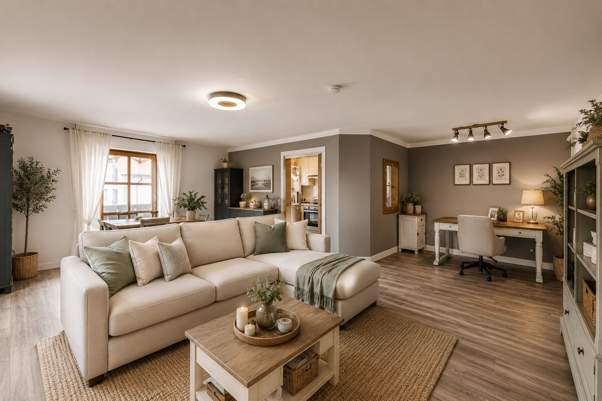 Wohnzimmer „KI-bearbeitet“